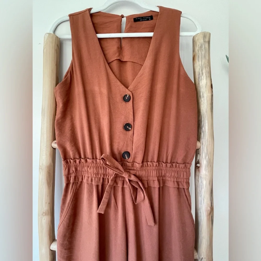 Final Touch Boutique Brand Rust Sienna Sleeveless Jumpsuit Size M
